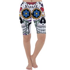 Cranium Sugar Skull Cropped Leggings  by StarvingArtisan