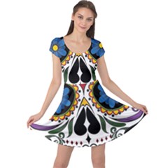 Cranium Sugar Skull Cap Sleeve Dress by StarvingArtisan