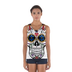 Cranium Sugar Skull Sport Tank Top  by StarvingArtisan