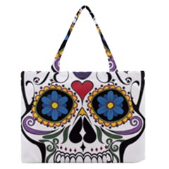 Cranium Sugar Skull Zipper Medium Tote Bag by StarvingArtisan