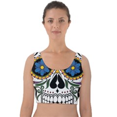 Cranium Sugar Skull Velvet Crop Top