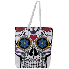 Cranium Sugar Skull Full Print Rope Handle Tote (large) by StarvingArtisan