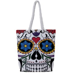 Cranium Sugar Skull Full Print Rope Handle Tote (small) by StarvingArtisan