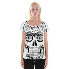 Sugar Skull Cap Sleeve Tops by StarvingArtisan