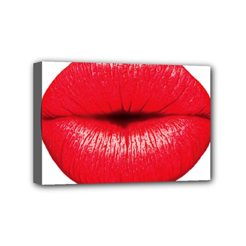 Oooooh Lips Mini Canvas 6  X 4  by StarvingArtisan