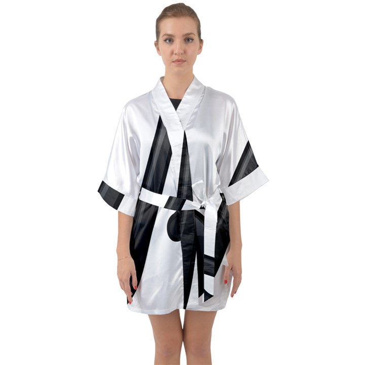 Music Note  Quarter Sleeve Kimono Robe