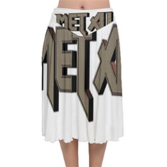 Heavy Metal  Velvet Flared Midi Skirt