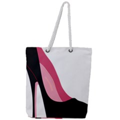 Black Stiletto Heels Full Print Rope Handle Tote (large) by StarvingArtisan