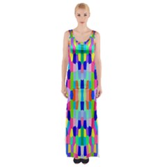 Artwork By Patrick-colorful-35 Maxi Thigh Split Dress by ArtworkByPatrick