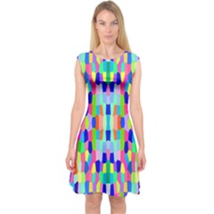 Artwork By Patrick-colorful-35 Capsleeve Midi Dress by ArtworkByPatrick