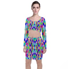 Artwork By Patrick-colorful-35 Long Sleeve Crop Top & Bodycon Skirt Set by ArtworkByPatrick