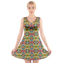  Artwork By Patrick-colorful-36 V-neck Sleeveless Dress by ArtworkByPatrick