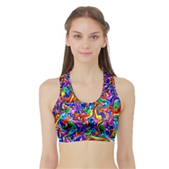 Artwork By Patrick-colorful-39 Sports Bra With Border by ArtworkByPatrick