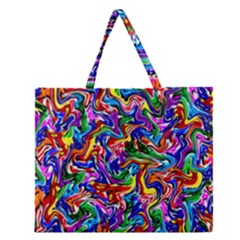 Artwork By Patrick-colorful-39 Zipper Large Tote Bag by ArtworkByPatrick