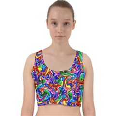 Artwork By Patrick-colorful-39 Velvet Racer Back Crop Top