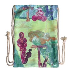 Trail 1 Drawstring Bag (large) by bestdesignintheworld