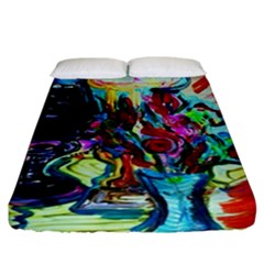 Still Life With Two Lamps Fitted Sheet (california King Size) by bestdesignintheworld