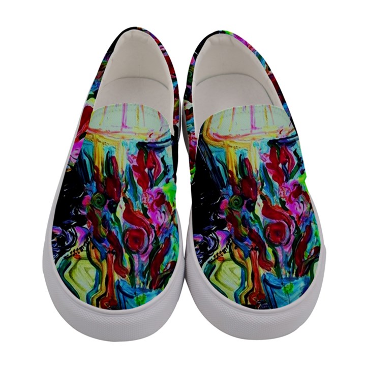 Still Life With Two Lamps Women s Canvas Slip Ons