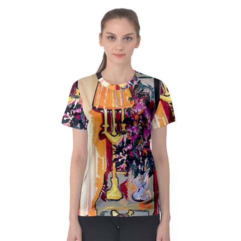 Still Life With Lamps And Flowers Women s Sport Mesh Tee by bestdesignintheworld