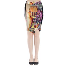 Still Life With Lamps And Flowers Midi Wrap Pencil Skirt by bestdesignintheworld