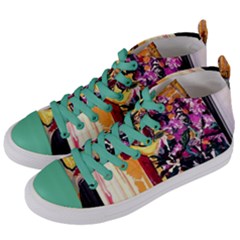 Still Life With Lamps And Flowers Women s Mid-top Canvas Sneakers by bestdesignintheworld