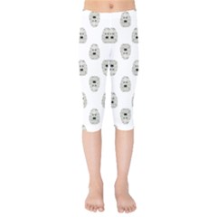 Angry Theater Mask Pattern Kids  Capri Leggings  by dflcprints