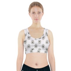 Angry Theater Mask Pattern Sports Bra With Pocket by dflcprints