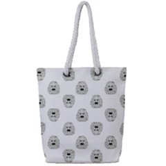 Angry Theater Mask Pattern Full Print Rope Handle Tote (small) by dflcprints