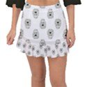 Angry Theater Mask Pattern Fishtail Mini Chiffon Skirt View1