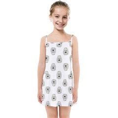 Angry Theater Mask Pattern Kids Summer Sun Dress by dflcprints