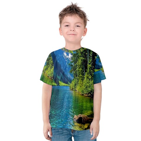 Beautiful Nature Lake Kids  Cotton Tee by Modern2018