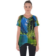 Beautiful Nature Lake Cut Out Side Drop Tee by Modern2018