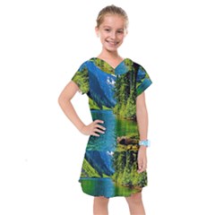 Beautiful Nature Lake Kids  Drop Waist Dress by Modern2018