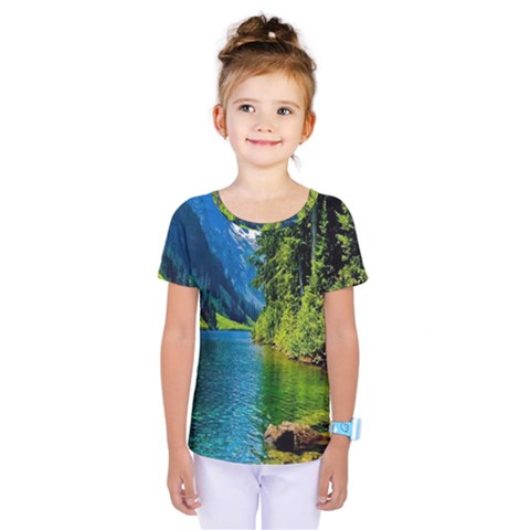 Beautiful Nature Lake Kids  One Piece Tee by Modern2018