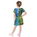 Beautiful Nature Lake Kids  Short Sleeve Velvet Dress View2