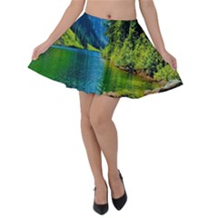 Beautiful Nature Lake Velvet Skater Skirt