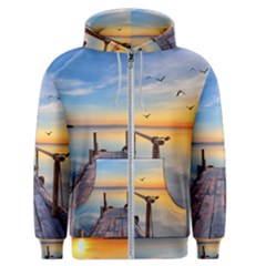 Sunset Lake Beautiful Nature Men s Zipper Hoodie