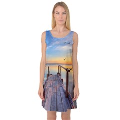 Sunset Lake Beautiful Nature Sleeveless Satin Nightdress by Modern2018