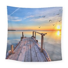 Sunset Lake Beautiful Nature Square Tapestry (large) by Modern2018