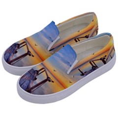 Sunset Lake Beautiful Nature Kids  Canvas Slip Ons by Modern2018