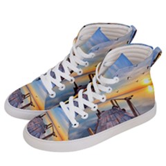 Sunset Lake Beautiful Nature Women s Hi-top Skate Sneakers by Modern2018