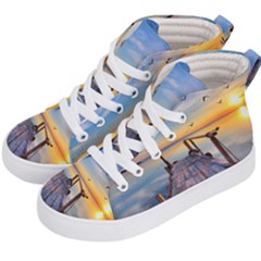 Sunset Lake Beautiful Nature Kid s Hi-top Skate Sneakers by Modern2018