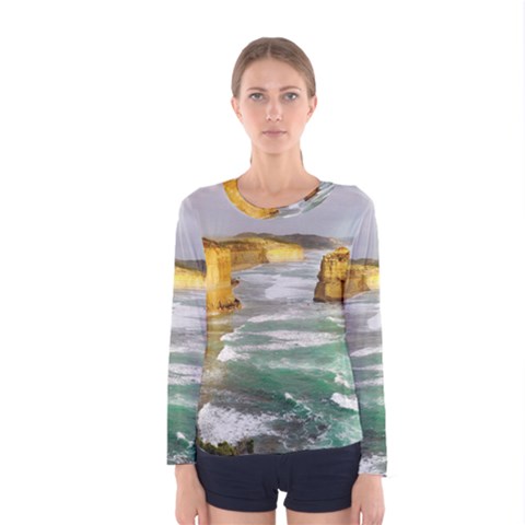 Coastal Landscape Women s Long Sleeve Tee by Modern2018