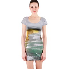 Coastal Landscape Short Sleeve Bodycon Dress by Modern2018