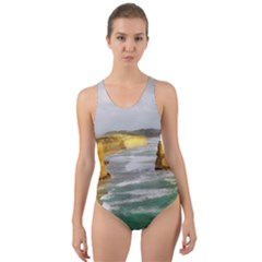 Coastal Landscape Cut-out Back One Piece Swimsuit by Modern2018