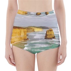 Coastal Landscape High-waisted Bikini Bottoms by Modern2018