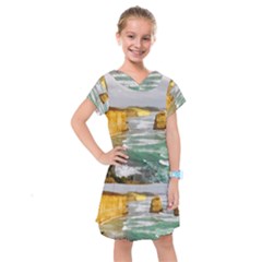 Coastal Landscape Kids  Drop Waist Dress by Modern2018