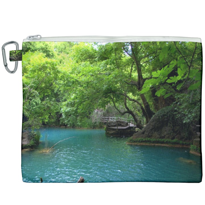 Backgrounds List Of Lake Background Beautiful Waterfalls Nature Canvas Cosmetic Bag (XXXL)