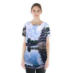 Beautiful Pagoda On Lake Nature Wallpaper Skirt Hem Sports Top by Modern2018