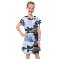 Beautiful Pagoda On Lake Nature Wallpaper Kids  Drop Waist Dress by Modern2018